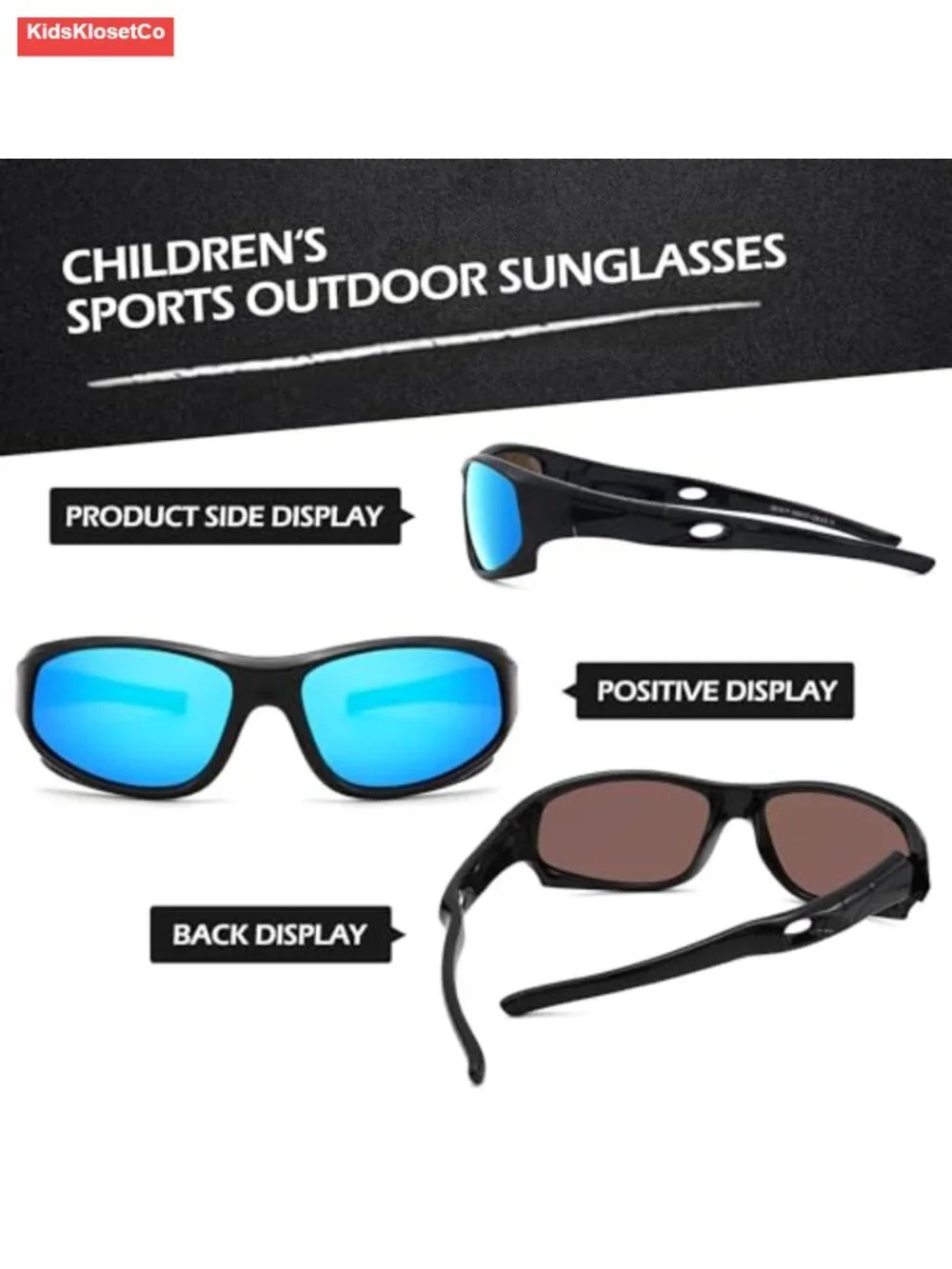 Youth Sports Polarized Sunglasses with Strap for Baseball Beach